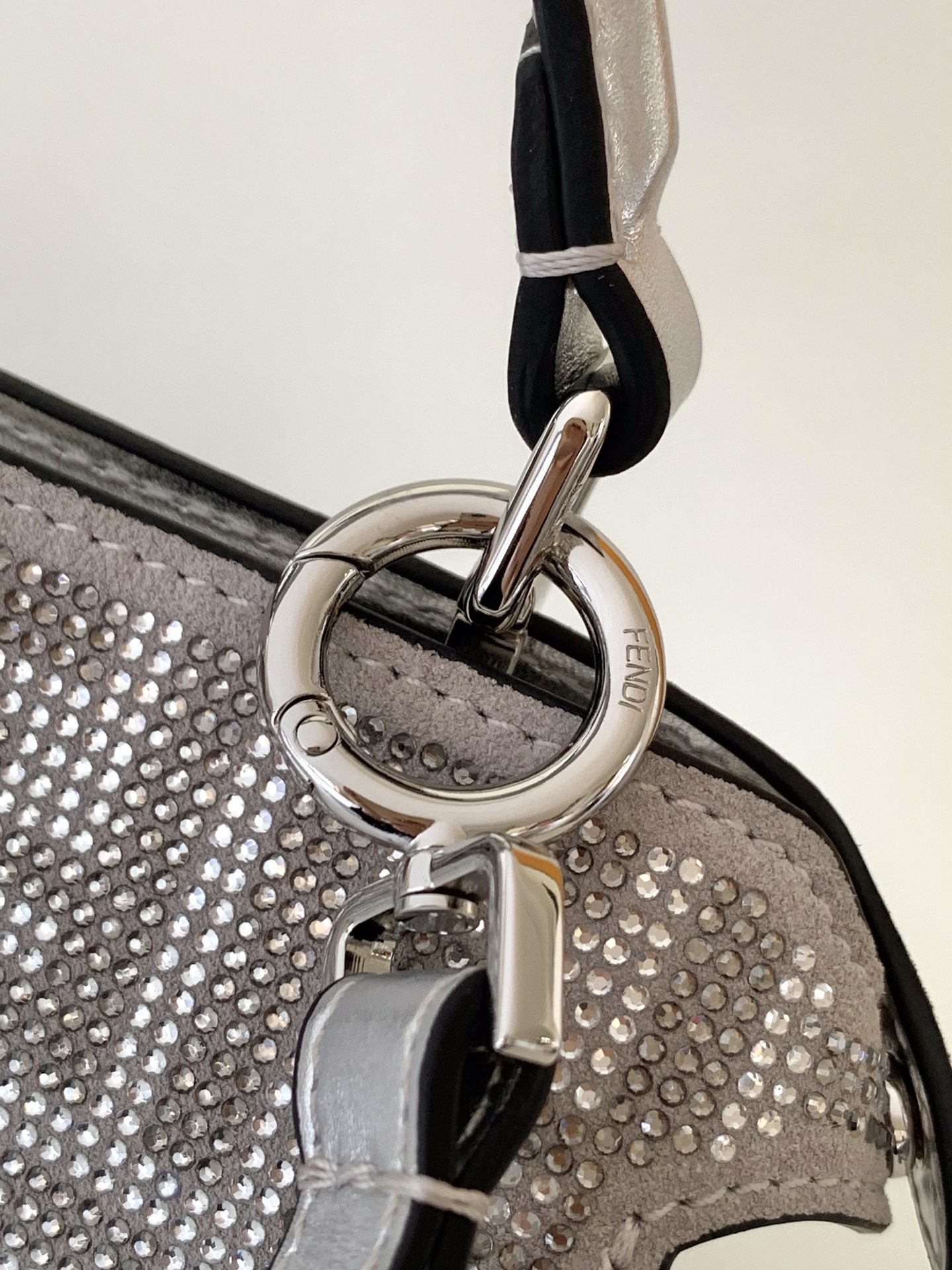 Fendi Peekaboo ISeeU Petite Silver Leather Bag